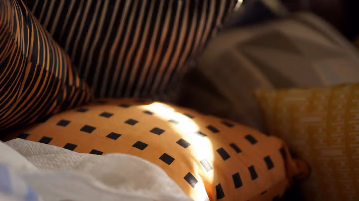 Patterned cushions and tactile home textiles