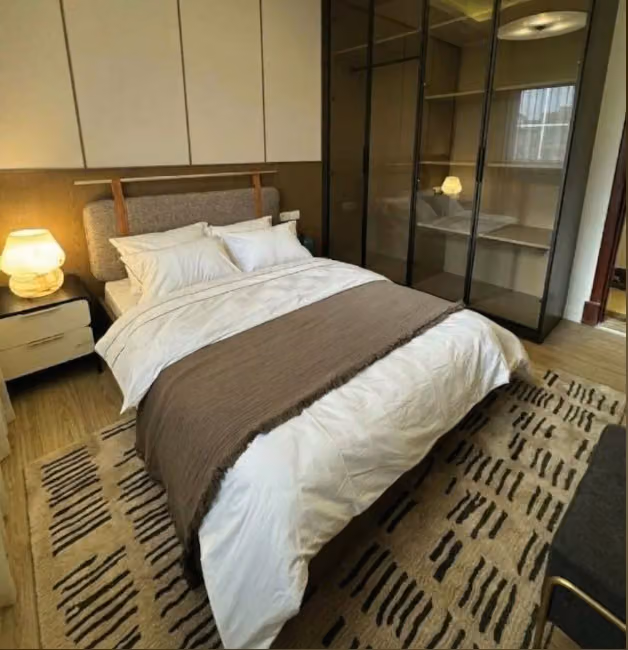 Bark Rug shown in an editorial setting