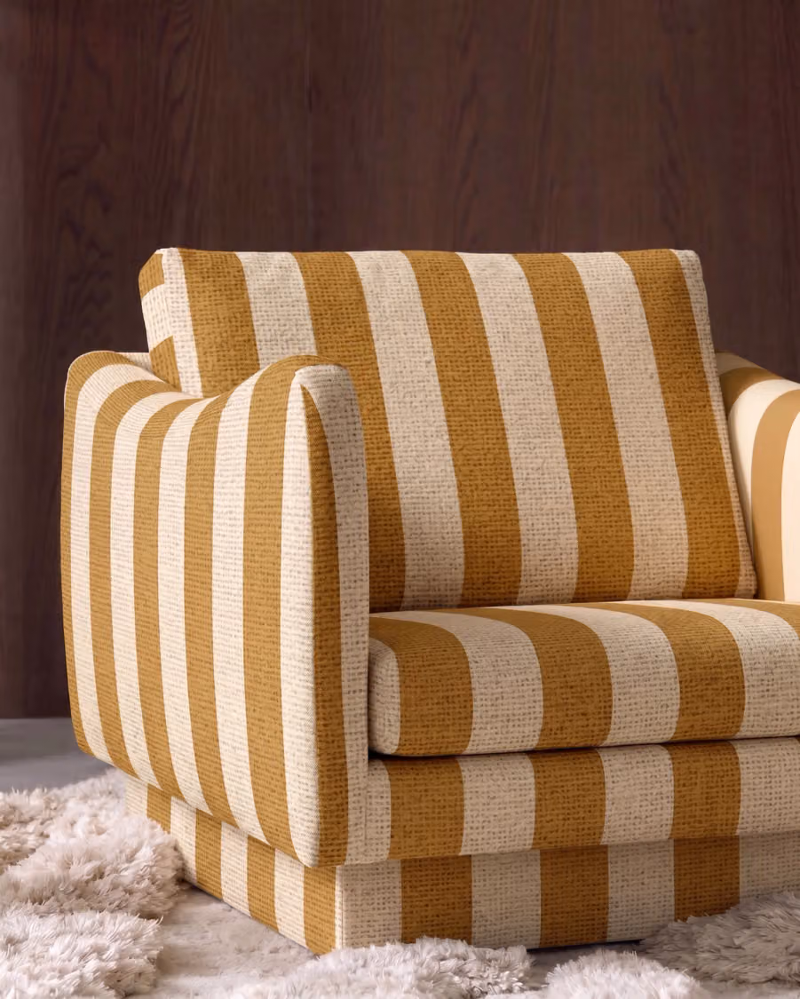 Strisce Fabric shown in an editorial setting