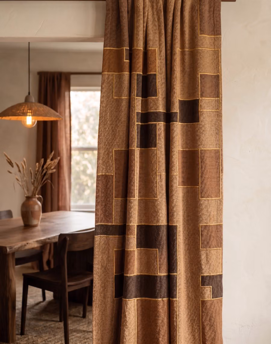 Tajalli Fabric shown in an editorial setting