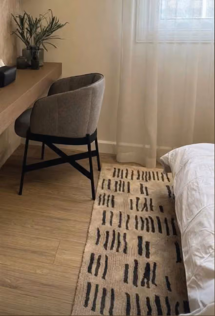 Bark Rug shown in an editorial setting