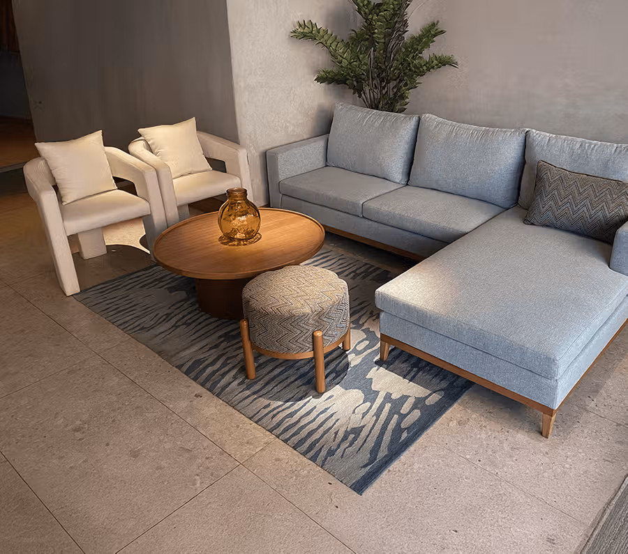 Fluke Flatwoven Rug shown in an editorial setting