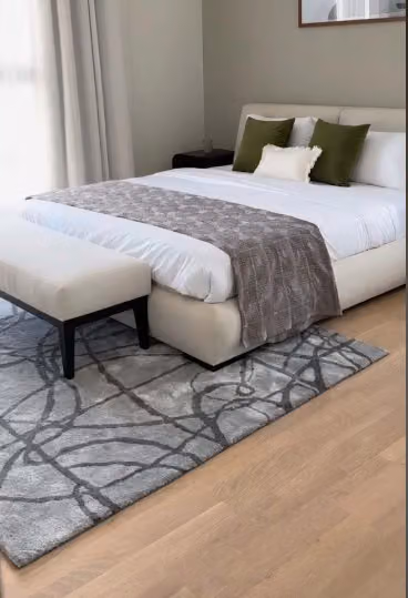 Groove Rug shown in an editorial setting