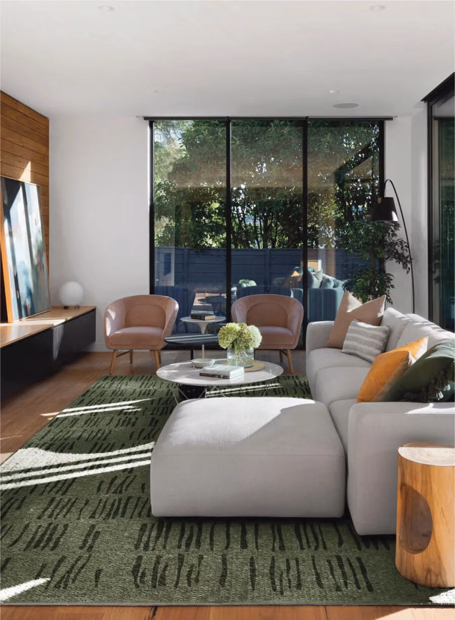 Bark Rug shown in an editorial setting